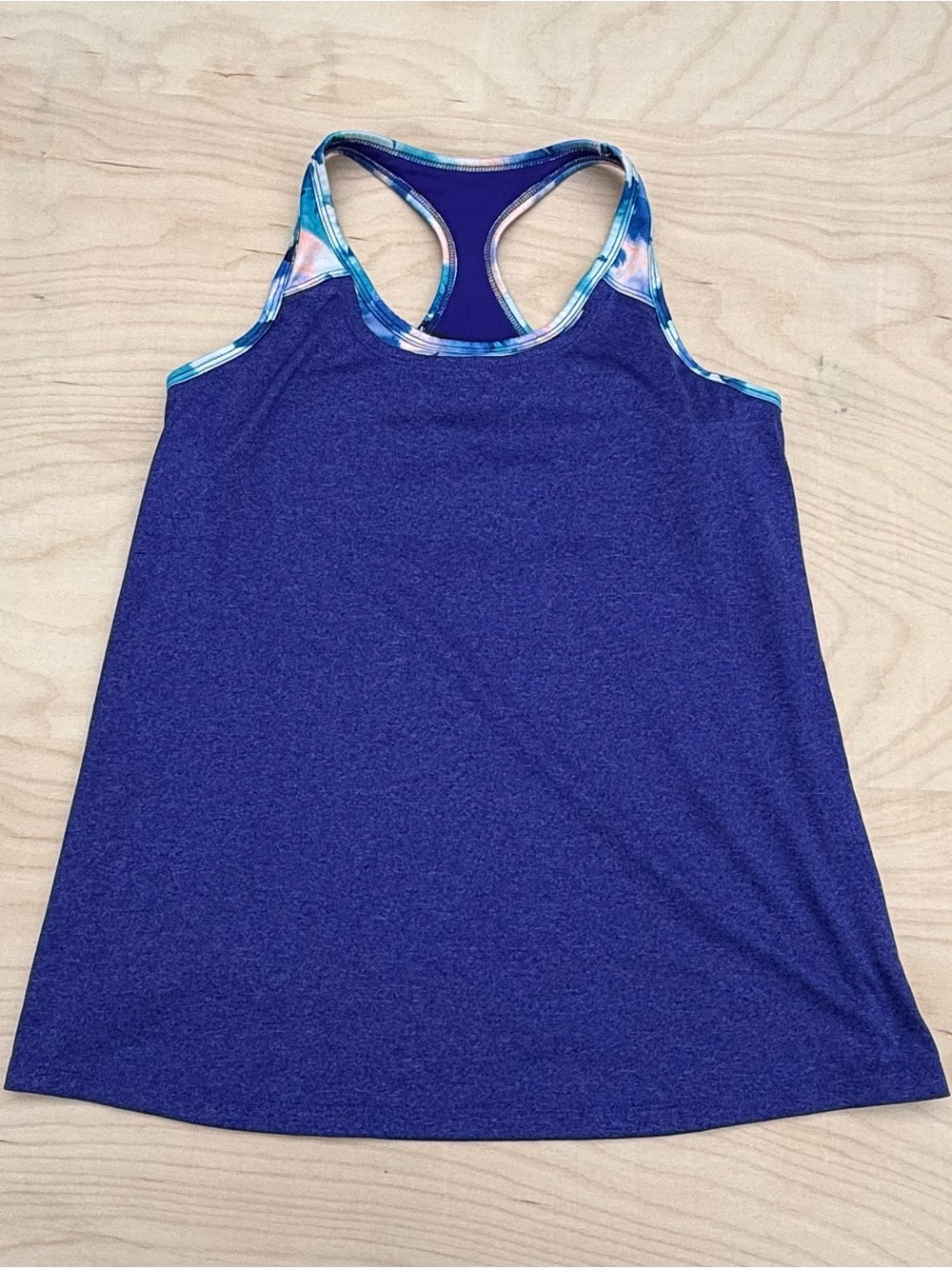 Old Navy Girls XXL Purple Blue Athletic Tank Top Built-in Sports Bra Racerback